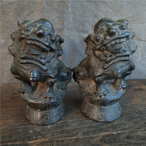 Gatekeeper stone lion stone drum stone pier carved pot holder paperweight inkstone auspicious beast Pixiu tea house living room tea banquet club decoration