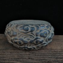 Black bluestone stone drum stone carving paperweight stone lion inkstone auspicious beast Pixiu water-absorbing beast tea house living room tea banquet desk decoration