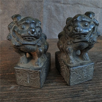 Gatekeeper stone lion stone drum stone pier carved pot holder paperweight inkstone auspicious beast brave beast tea house living room tea banquet club decoration