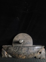 Extraterrestrial Iron Meteorite Medicine Roller Stone Lion Inkstone Absorbs Water Auspicious Beast Drum Pot Inherited Retro Nostalgic Practical Collection