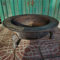  Iron brazier old-fashioned charcoal stove heating hot water dark eight immortals pattern decoration Home decoration practical collection Retro nostalgia