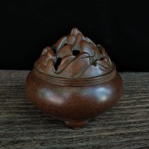 Copper incense burner Guanyin Buddha statue lion brave pen holder pen holder retro nostalgic and practical collectibles