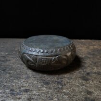 黑青石石鼓石雕镇纸石狮砚台瑞兽貔貅吸水兽茶舍客厅茶席案头摆件