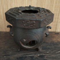 Iron Furnace Fire Basin Eight Fairy Oven Old Charcoal Stove Hot Water Cooking Tea Movie And TV Props Fine Iron Instrumental Antique collection