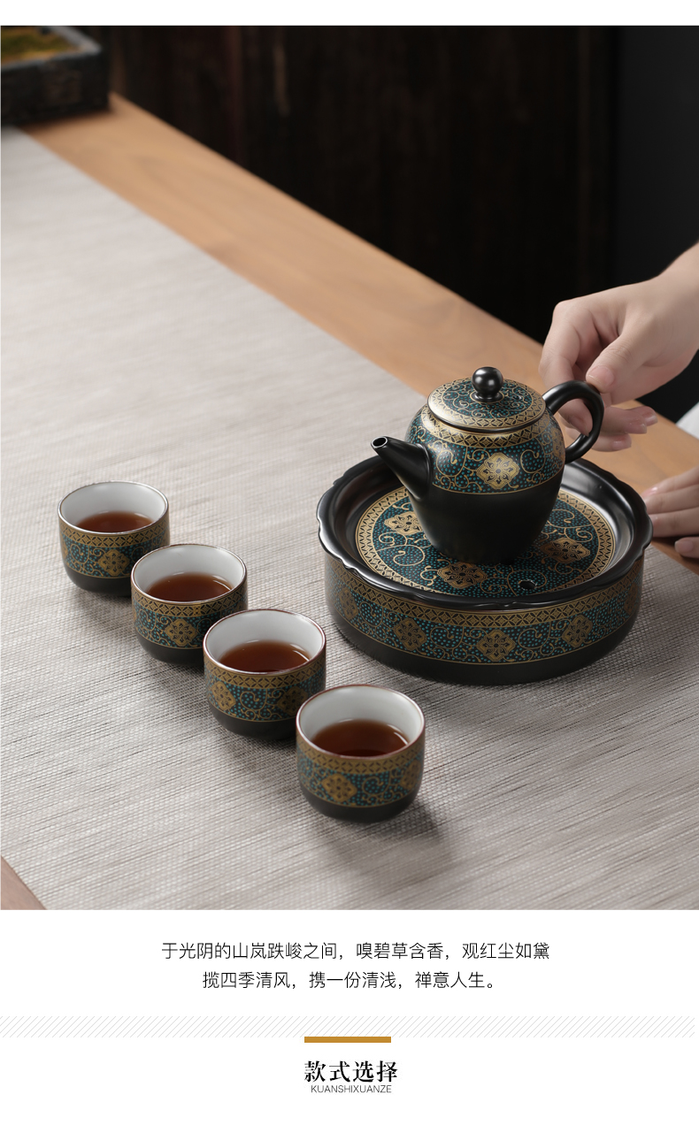 Ceramic dry plate tea pot bearing bearing pad antique teapot single pot with lid with a complete set of kung fu tea tea tray