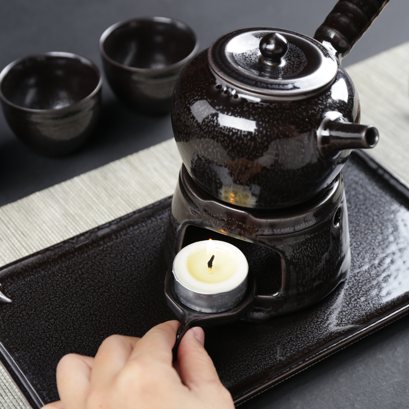 Poly real sheng Japanese variable temperature boiling kettle black pottery alcohol lamp tea tea, kung fu tea boiled tea set household