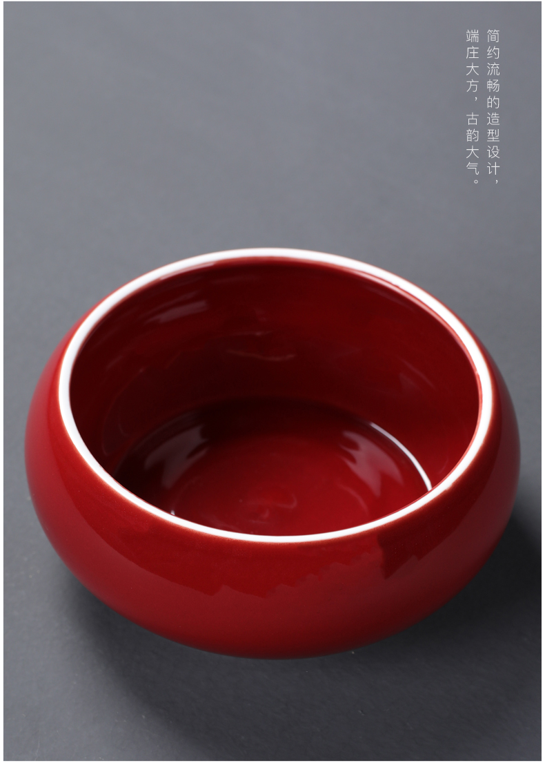 Poly real (sheng kung fu tea set ji red large tea to wash to the ceramic water fittings of hydroponic flower pot for wash bowl of water jar tea cups