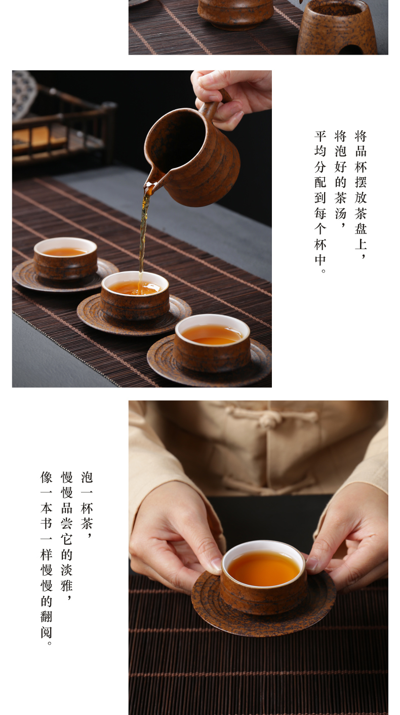 Japanese tea set suit household contracted dry mercifully office tureen teapot teacup coarse pottery pottery and porcelain of a complete set of kung fu tea set