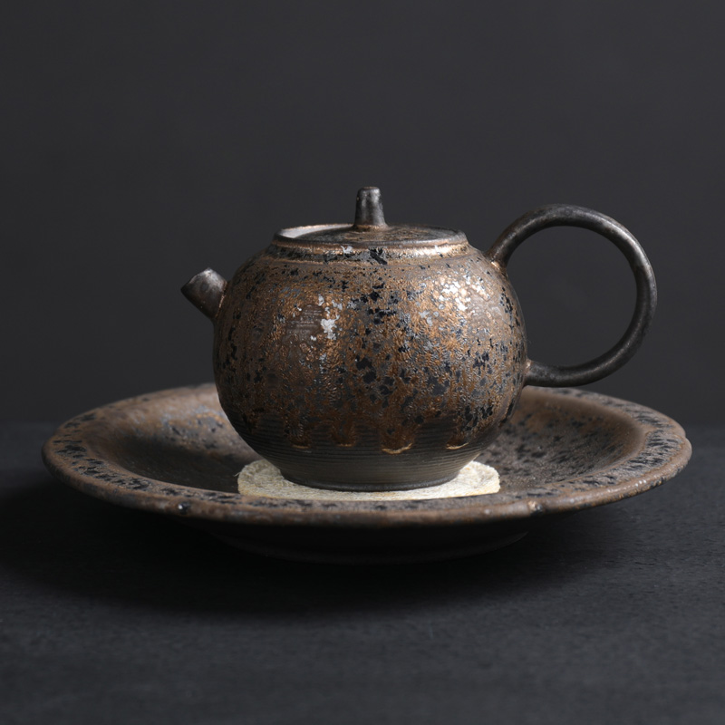 Poly real (sheng gold ceramic glaze iron teapot glazed pottery pot kung fu tea pot teapot Japanese girder single pot of tea