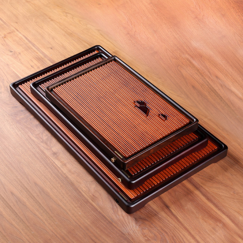 The whole piece of tablet weight bamboo tea tray rectangle household contracted drainage solid wood tea table tray was dry mercifully dish of trumpets