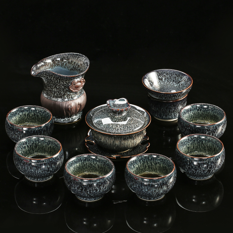 Poly real (sheng up built red glaze, kung fu tea set the household of Chinese style ceramic cup lid bowl masterpieces