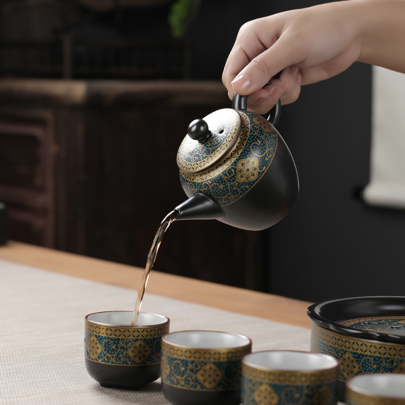 Ceramic dry plate tea pot bearing bearing pad antique teapot single pot with lid with a complete set of kung fu tea tea tray