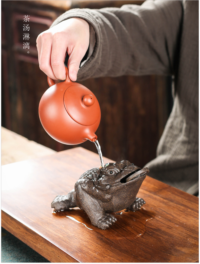 Purple sand tea pet furnishing articles can raise spittor pure play tea tea tea by toad jing tray table