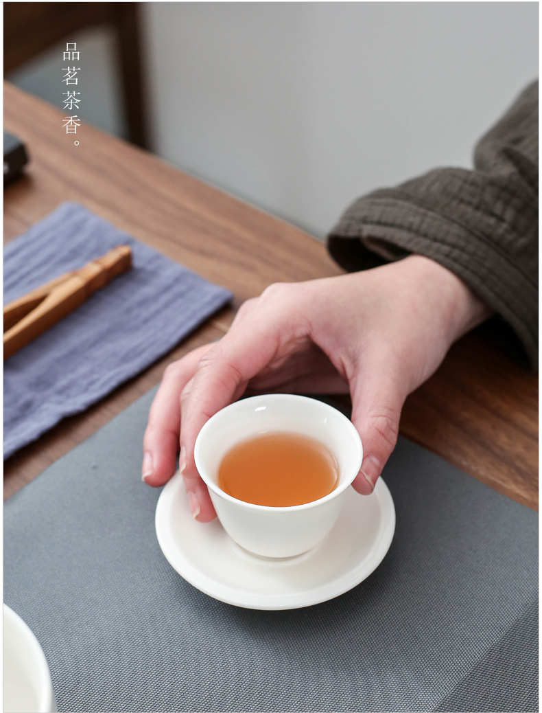 The Set of travel group of dehua white porcelain ceramic tea Set, tea art would suit portable package kung fu tea tureen contracted