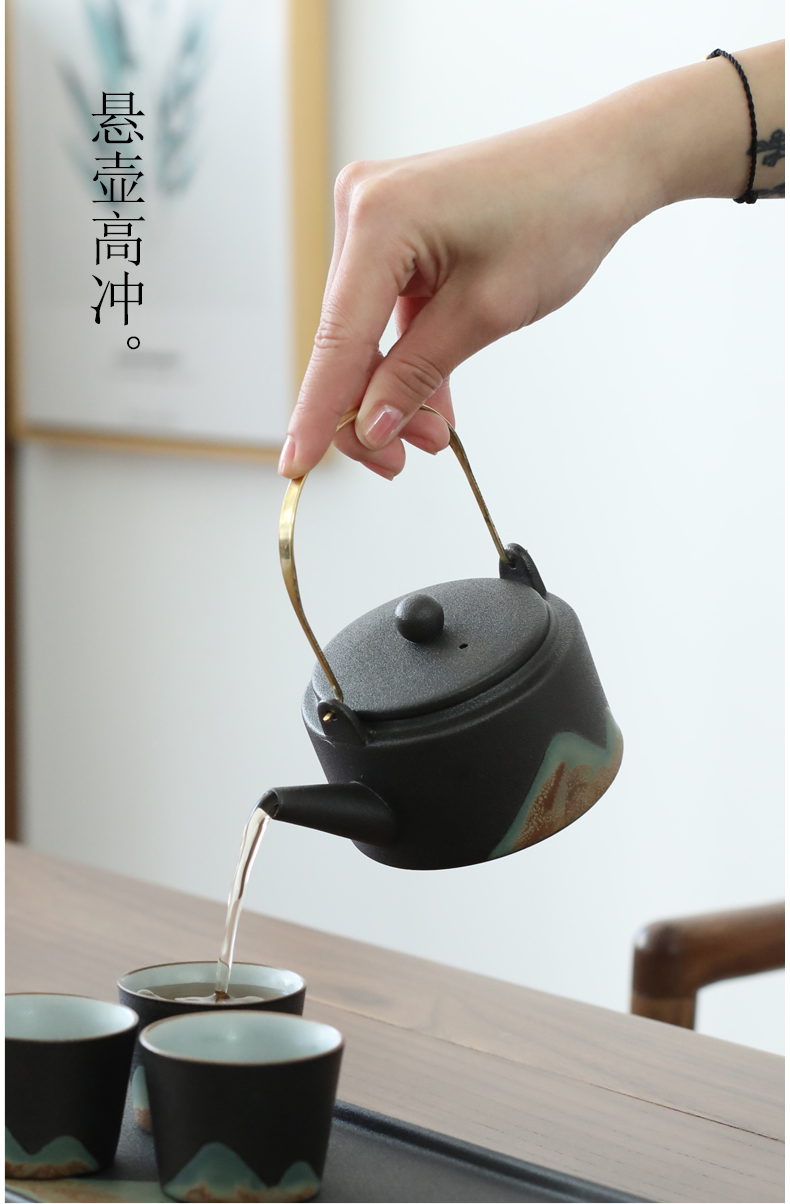 Poly real (sheng | Japanese kung fu tea set household zen ceramic teapot household contracted tea gift box girder pot