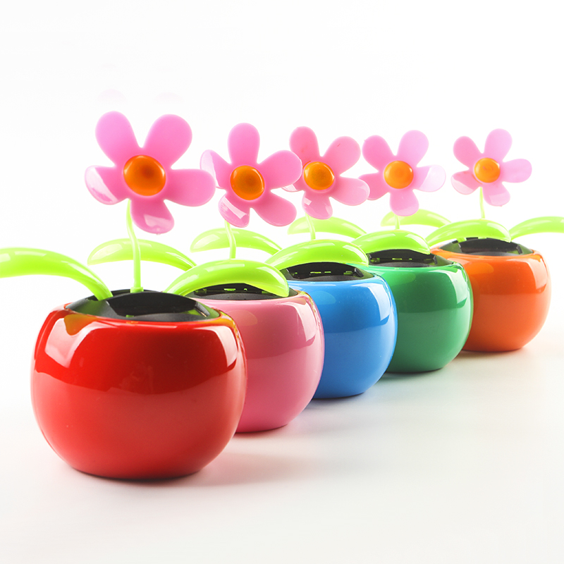 Cute shake head car interior decoration solar apple flower car decoration car interior decoration sunflower supplies men