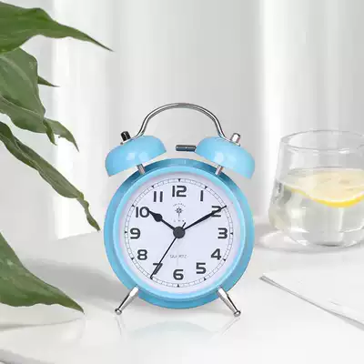 Polaris student small alarm clock Children's clock creative metal bed clock Fashion simple mute big noise bell