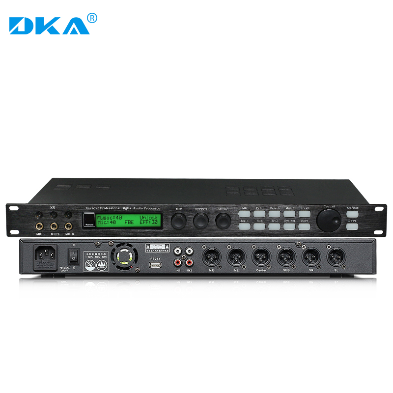 DKA professional mic speaker sound mixer instrumental anti-howl called processor stage KTV front-stage effectors Home K Song X5