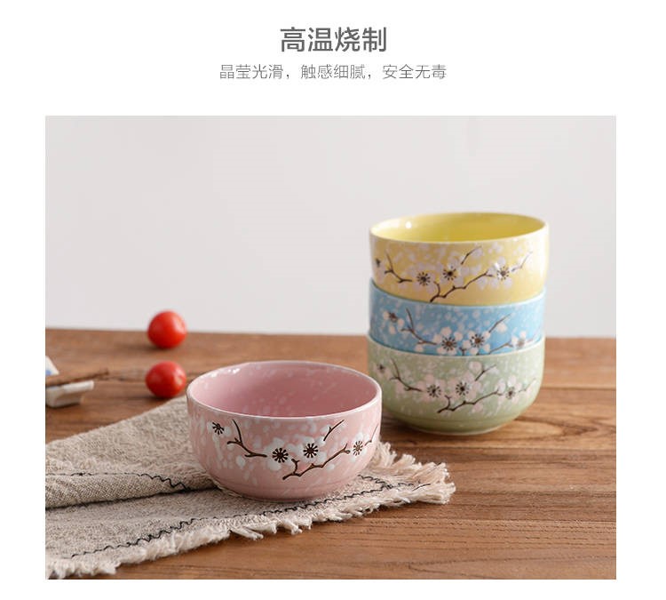 The kitchen hit four bowls of four chopsticks Japanese creative household tableware ceramic bowl set bowl chopsticks sets rice bowls of soup