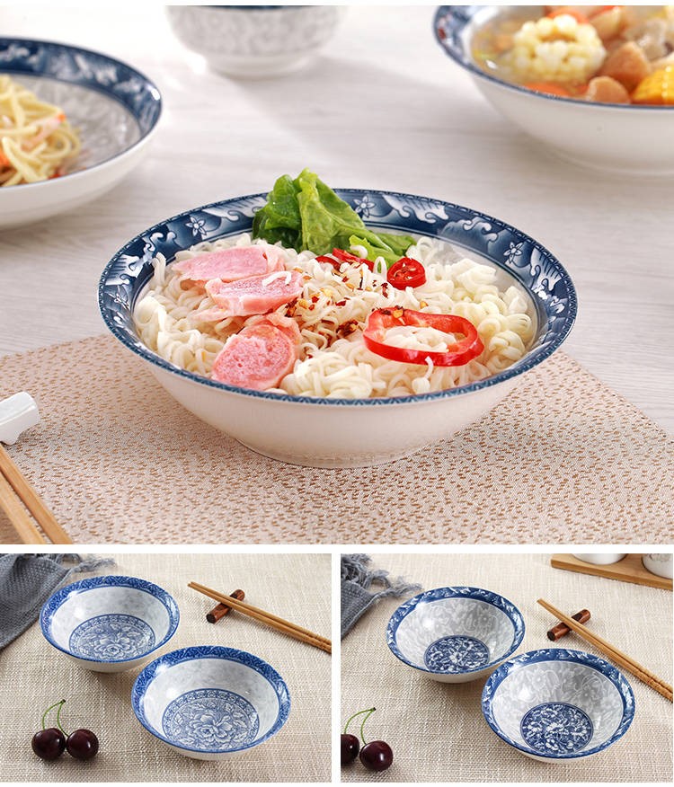 The ltd. kitchen porcelain Japanese household pull rainbow such use large soup bowl eat bowl mercifully rainbow such use blue and white porcelain tableware ceramics