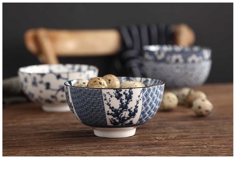 The kitchen retro 4 pack 】 【 ceramic bowl with 4.5 inch rice bowls Japanese creativity tableware suit small