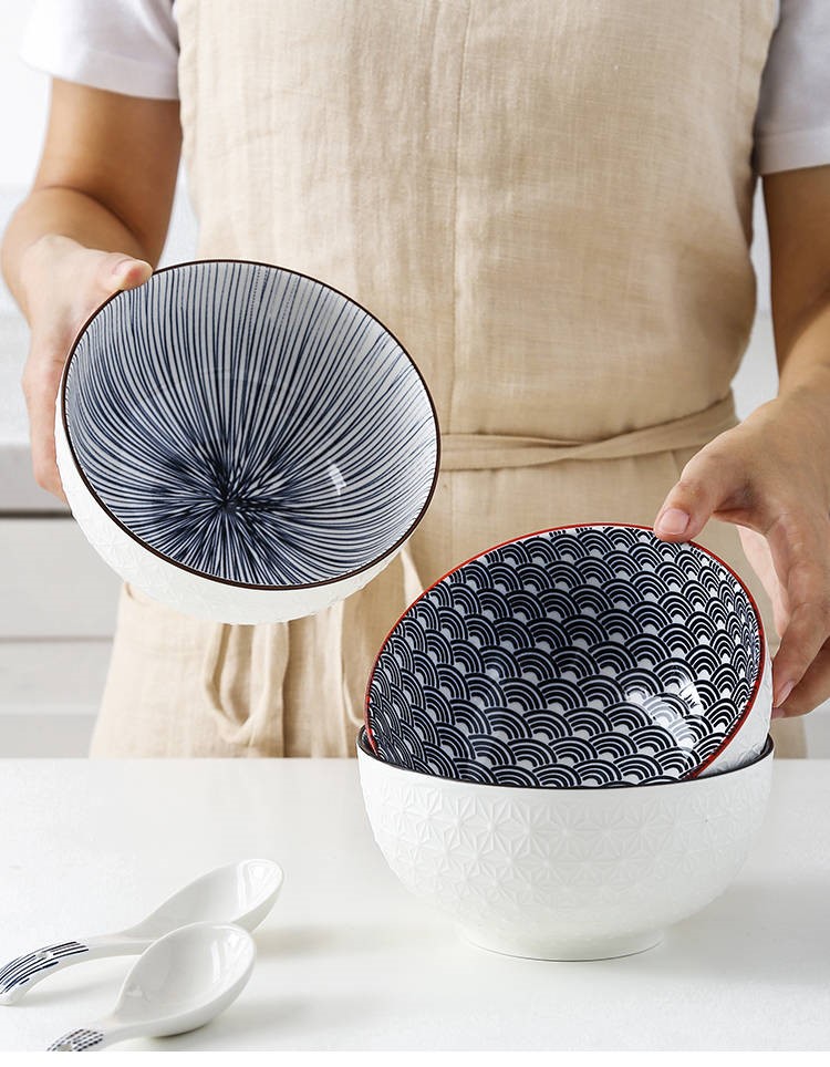 The Japanese kitchen ceramic terms rainbow such use household use pull rainbow such as bowl sweethearts bowl of noodles bowl tableware, lovely web celebrity