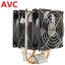 AVC 2 Copper tube CPU cooler AMD 1366 1155 2011 X58 X79 Motherboard Silent CPU fan