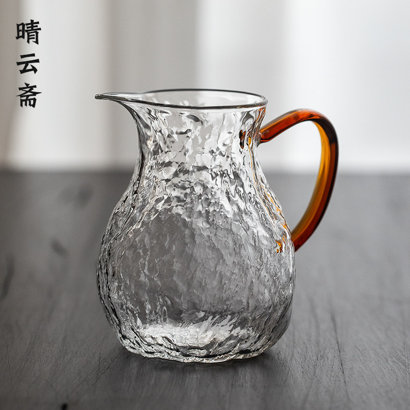 Woodpecker ice Ling hammer grain fair cup glass thickened high temperature resistant side treat tea sea sub-tea-cup large capacity