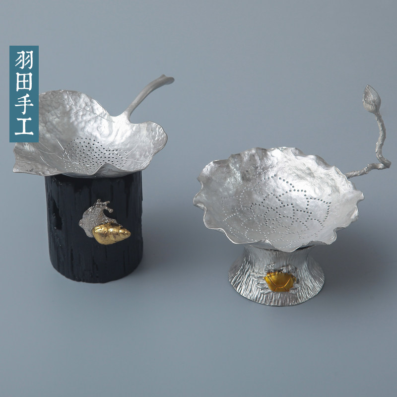 Down Fields Pure Tin Tea Leak Tea Leak Filter Tea Ware Creative Leaves Filter Screen Boutique Day Style Kongfu Tea Road Spare Parts