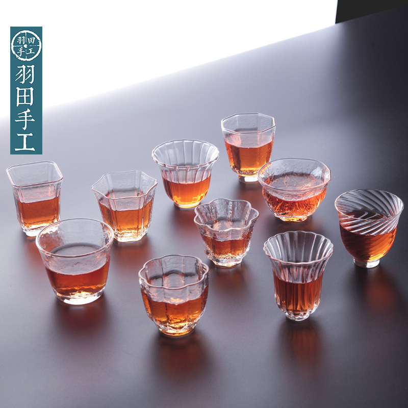 Down Field Day Style Pure Handmade Glass Cup Small Tea Cup Home Colorless Transparent Master Pint Cup Kung Fu Single Cup