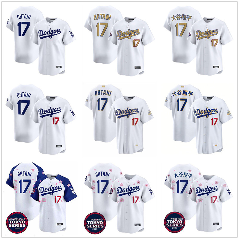 Fully Embroidered Los Angeles Dodgers 17 #   Daichi Ohtani Men's and Women's Breathable Baseball Uniform Children's Cardigan Jersey