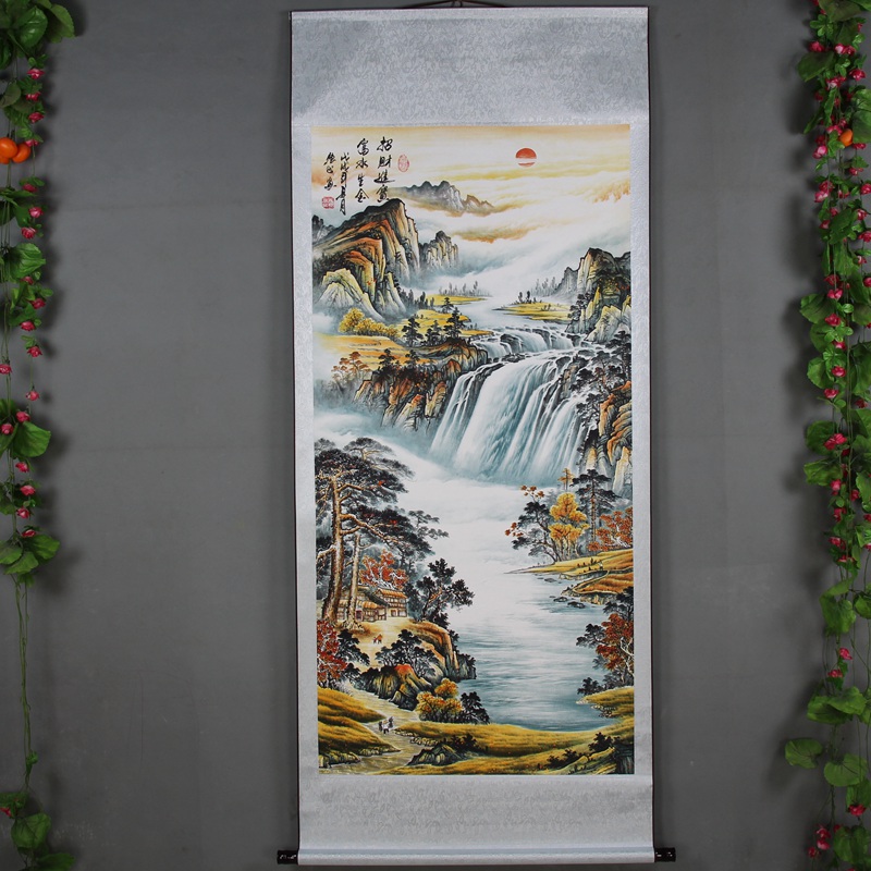 New products Chinese framed calligraphy and painting Celebrity Hung Painting Country Painting Calligraphy calligraphy and painting imitation made of old decoration painting Mountain Road Picking Firewood