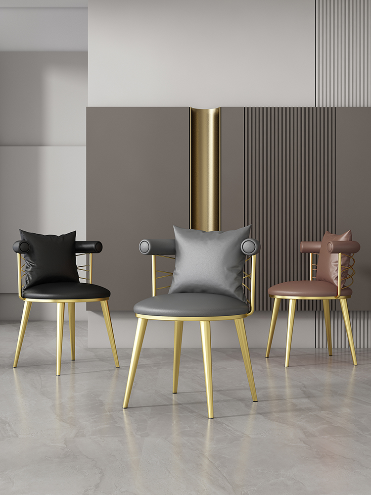 Nordic Light Lavish Dining Chair Home Leaning Back Chair Clear Bar Coffee Room Table And Chairs Three Sets Wine Gallery Chess Board Room Casual Chair-Taobao