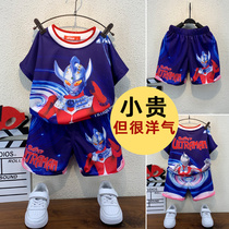 Altman clothes boy suit foreign style 2021 summer new childrens fashion baby short sleeve pajamas quick-drying clothes