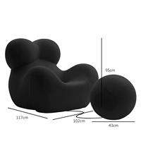 [Десятилетняя гарантия] Большой элегантный черный + шарик того же цвета, высокоэластичный стильный хлопок