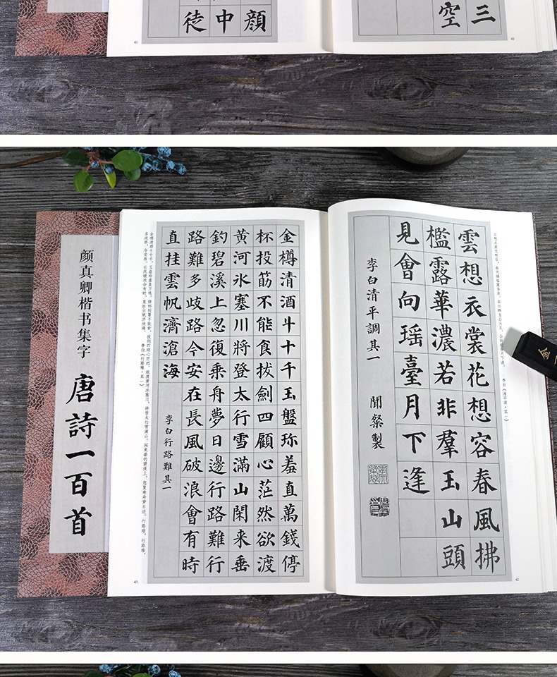 颜真卿楷书集字唐诗一百首 收录颜真卿楷书经典碑帖集字古诗词作品集临摹教程 楷书毛笔书法字帖颜体多宝塔碑颜勤礼碑楷书集字古诗