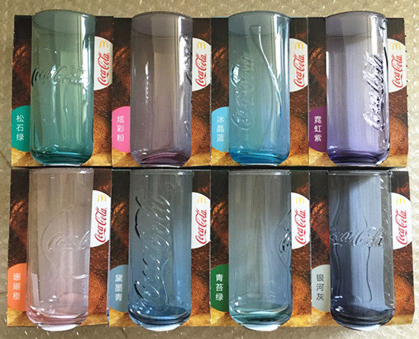 2019 McDonald's Coca-Cola glass Coca-Cola glass Beverage cup full set of 8