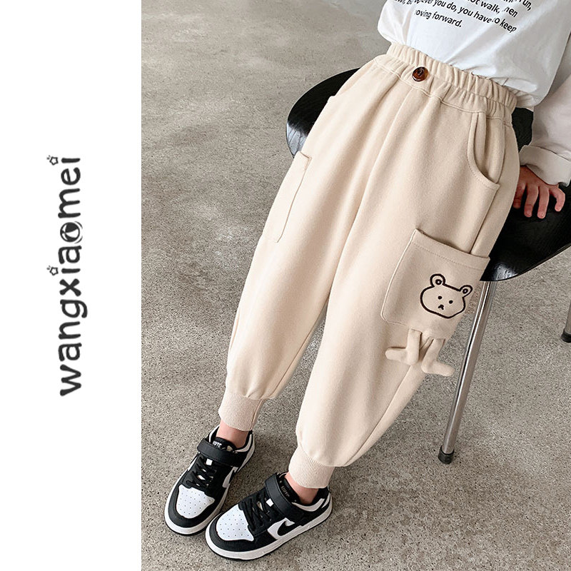 Girl Pants Spring Autumn Money 2023 Autumn Clothing Pure Cotton New Casual Wear Baby Pants Outside Wearing Baby Loose Girl Sports Pants-Taobao
