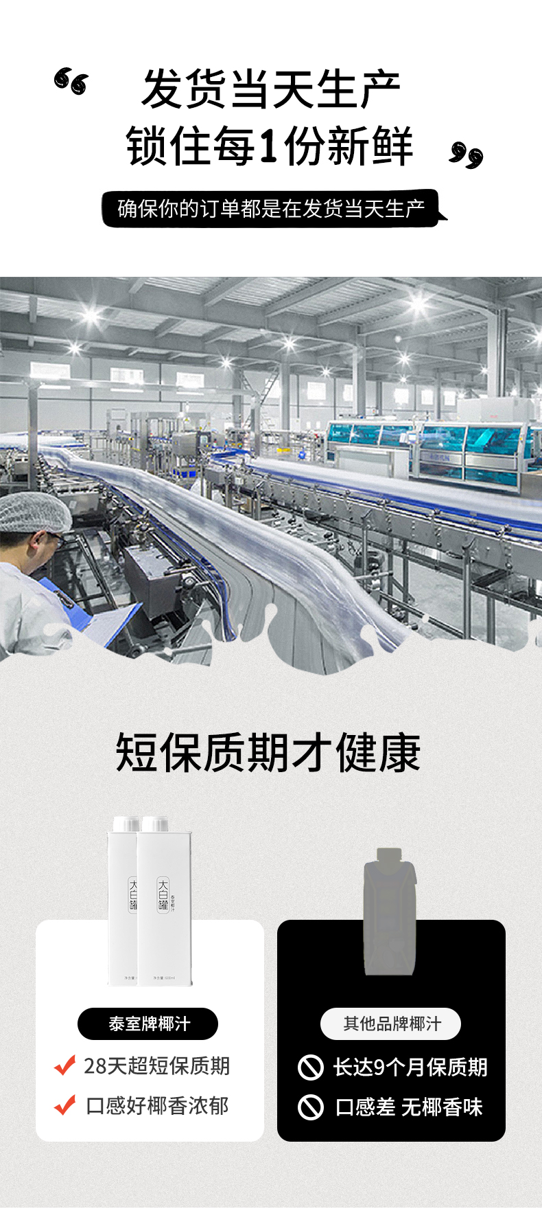 泰室 大白罐 2小时鲜榨椰奶 315ml*5瓶 当天新产 图2