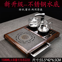 Automatic tea tray with electromagnetic stove one-piece Wu Jinshi small stone tray kettle one-piece household small tea table
