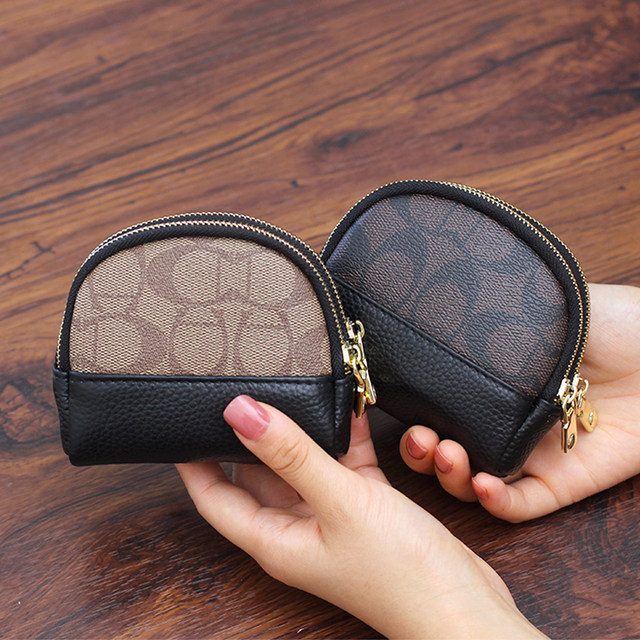 Double-layer zipper short shell coin purse mini high-end exquisite small handbag key bag niche design coin bag