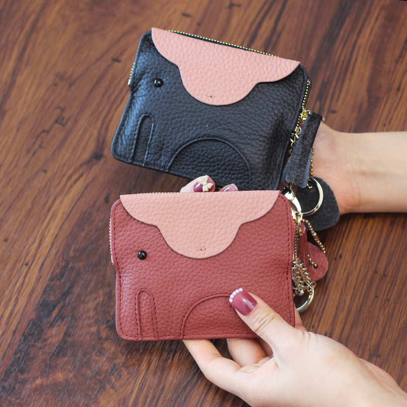 Zero Wallet Woman Cute Super Slim 2022 New Genuine Leather Small CrowdJane About Cartoon Coin Small Key Buttoned Wallet Wallet