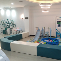 Quality semi-oil wax PU soft bag stool kindergarten mall software combined strip stool fence rectangular bench leather stool