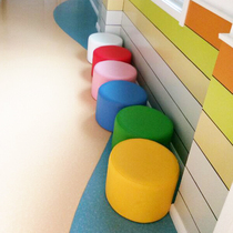 Environmental friendly early teaching kindergarten parent-child sofa stool round arched shaped soft bag stool rest area round leather stool