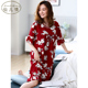 Pajama phụ nữ mùa hè ngắn tay Mordale bông lụa đồ ngủ mùa hè mỏng loose-fitting cỡ lớn nhà váy.