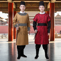 Ancient military uniform magistrate trapper round-neck robe Hanfu Hengdian film and television clothing sedan chair Kingsguard performance suit