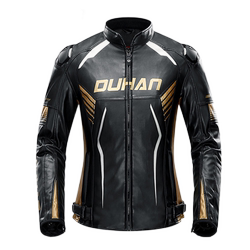 High -end Duhan Duhan motorcycle leather coat men's and women's anti -fall jackets, wind kept warm knights and locomotive riding summer