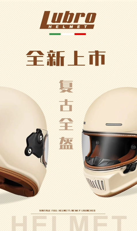 Mũ bảo hiểm xe máy Lubro retro toàn mặt mùa đông cá tính xe máy hành trình mũ bảo hiểm được chứng nhận 3c mũ bảo hiểm bốn mùa nón phượt mũ bảo hiểm đẹp