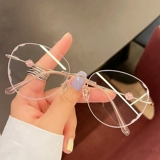 Модные женские очки для близорукости без макияжа, оправа для очков без оправы с ромбовидной огранкой, для похудения круглого лица, могут быть оснащены рецептом для мужчин.