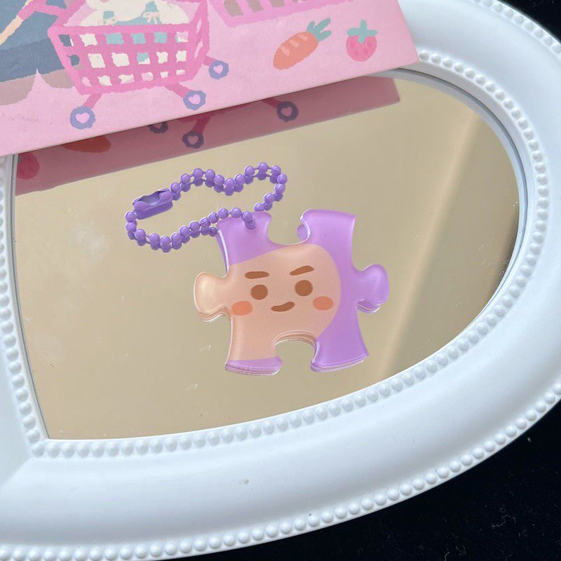 Брелок 搞怪书包趣味积木拼图钥匙扣可爱搞怪闺蜜书包小挂件亚克力情侣包 Other